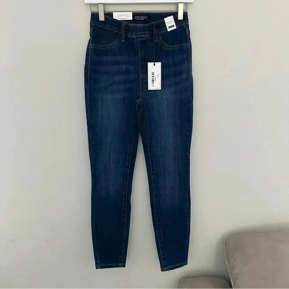 Judy Blue Jeans‎ Pull-On High Rise Skinny Jeggings Blue Denim Kingsport Size 25